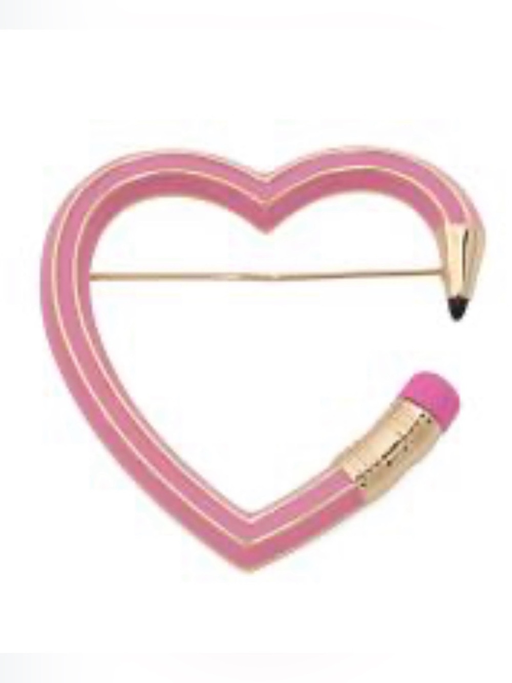 NWT ⚜️💖⚜️ BETSEY JOHSON HEART PENCIL BROOCH PINK
